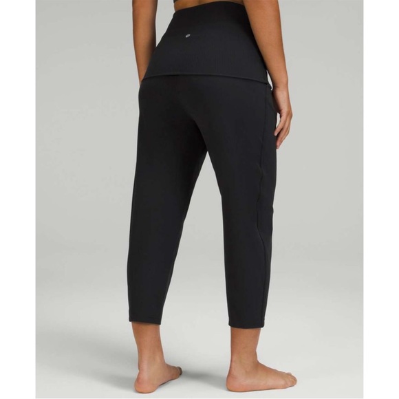BOGO! Lululemon Align Ribbed Waist Cropped Jogger Black Size 8 - Picture 2 of 11
